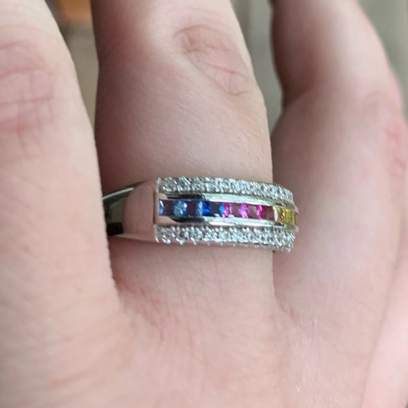 STERLING SILVER RAINBOW BAND - Picture 6 of 9